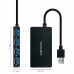 USB Hub NANOCABLE 10.16.4403 Sort