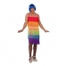 Disfraz para Adultos My Other Me Rainbow  Multicolor Vestido Con flecos Talla 54