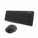 Teclado e Rato CoolBox COO-KTR-02W Preto Espanhol Qwerty espanhol