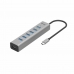 Hub USB i-Tec C31HUBMETAL703 Zwart Grijs
