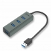 Hub USB i-Tec U3HUBMETAL403 Noir Gris