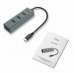USB Centrmezgls i-Tec C31HUBMETAL403 USB x 4 Pelēks Melns