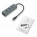 USB elosztó i-Tec C31HUBMETAL403 USB x 4 Szürke Fekete