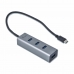 Hub USB i-Tec C31HUBMETAL403 USB x 4 Cinzento Preto