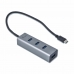 USB Centrmezgls i-Tec C31HUBMETAL403 USB x 4 Pelēks Melns