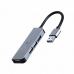 USB-keskitin GEMBIRD 4-port USB hub 1 x USB 3.1 + 3 x USB 2.0 Hopeinen