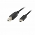 Cable USB-C Lanberg CA-USBA-13CC-0018-BK Negro 1,8 m (1 unidad)