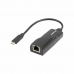 Omrežni Adapter USB C v RJ45 Lanberg NC-1000-02 Črna 0,15 m