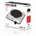 Fogão Eléctrico Haeger HP-01S.014A Aço inoxidável 1 Fogão Preto Prateado 1500W