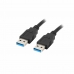 Cable USB Lanberg CA-USBA-30CU-0010-BK Negro 1 m (1 unidad)