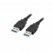 USB kabel Lanberg CA-USBA-30CU-0010-BK 1 m Černý