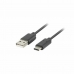 Kabel USB A na USB C Lanberg CA-USBO-31CU-0018-BK Černý 1,8 m
