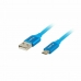 Cablu USB la micro USB Lanberg CA-USBM-20CU-0010-BL Albastru 1 m (1 Unități)