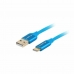 Cavo USB A con USB-C Lanberg CA-USBO-22CU-0010-BL Azzurro 1 m Quick Charge 3.0 (1 Unità)