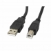 Cable USB 2.0 A a USB B Lanberg CA-USBA-11CC-0018-BK Negro 1,8 m (1 unidad)