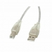 Câble USB A vers USB B Lanberg CA-USBA-12CC-0018-TR 1,8 m 480 Mbit/s Blanc Transparent 1,8 m