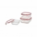 Set de Cutii pentru Prânz Bergner Q4052 Pătrat Sticlă borosilicată (3 pcs)