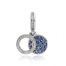 Charm til kvinder Pandora SPARKLING BLUE DISC DOUBLE DANGLE