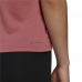 Kortarmet T-skjorte til Kvinner Adidas trainning Floral  Mørkerosa