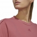 Kortarmet T-skjorte til Kvinner Adidas trainning Floral  Mørkerosa