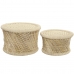 Conjunto de 2 mesas DKD Home Decor Natural 60 x 60 x 42 cm 62 x 62 x 42 cm 64 x 64 x 42 cm