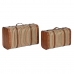 Conjunto de Baús Home ESPRIT Madeira Tela Colonial 60 x 24 x 37,5 cm 60 x 37 x 24 cm (2 Unidades)