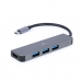 4-Port USB-C Hub GEMBIRD A-CM-COMBO2-01 Balts Pelēks