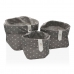 Set van opstapelbare opbergboxen Versa Stars Grey Polyester Textiel Fusion 3 Onderdelen