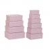 Set van opstapelbare opbergboxen DKD Home Decor Wit Kinderen Licht Roze Karton (43,5 x 33,5 x 15,5 cm)