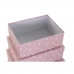 Et sett av stabelbare bokser for organisering DKD Home Decor Hvit Barne Lyse Rosa Karakterer (43,5 x 33,5 x 15,5 cm)