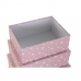 Set de Cajas Organizadoras Apilables DKD Home Decor Blanco Infantil Rosa claro Cartón (43,5 x 33,5 x 15,5 cm)