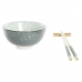 Sushiset DKD Home Decor Bambu Stengods Vit Grön Orientalisk 30 x 21 x 7 cm (6 Delar)