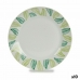 Plato de Postre Hojas Blanco Verde Ø 19 cm Porcelana (10 Unidades)