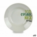 Deep Plate Organic White Green Ø 20,6 cm Porcelain (10Units)