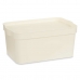 Cutie de depozitare cu capac Kipit TP594-4 Crem Plastic 7,5 L 21,5 x 14,5 x 32 cm (12 Unități)