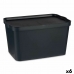 Opbergbak met Deksel Antraciet Plastic 24 L 29,3 x 24,5 x 45 cm (6 Stuks)