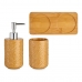 Set de Baño Cuadrados Cerámica Bambú Camel (3 pcs)