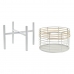 Set of pots DKD Home Decor White Natural Metal Rattan Squared 25 x 25 x 32 cm (2 Units)