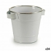 Vaso Secchio Bianco Argentato Zinco 19,5 x 14,5 x 16,5 cm (24 Unità)