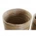 Conjunto de vasos DKD Home Decor Natural Castanho Rotim Bali (31 x 31 x 30,5 cm) (3 pcs)