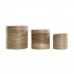 Conjunto de vasos DKD Home Decor Natural Castanho Rotim Bali (31 x 31 x 30,5 cm) (3 pcs)