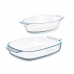 Set of trays Vivalto T3-20-S2B Transparent Borosilicate Glass 700 ml 2 L (6 Units)