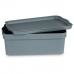 Caja de Almacenaje con Tapa Kipit TP593-2 Gris Plástico 6 L 21,5 x 11 x 32 cm (12 Unidades)