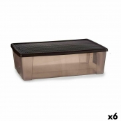 Caja de Almacenaje con Tapa Infantil Carretera 22 L Plástico 29,5 x 23,5 x  39,5 cm (12 Unidades) 
