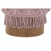 Reposapiés DKD Home Decor 43 x 43 x 51 cm Madera Marrón Rosa claro Macramé Boho