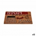 Kāju slaukāmais paklājs Stop Melns Sarkans Dabisks Kokosriekstu šķiedra 40 x 1,5 x 60 cm (12 gb.)