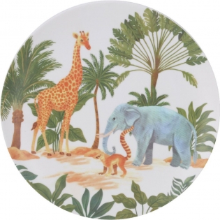 Assiette bébé plate en mélamine La savane