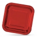 Bordenset Algon Vierkant Karton Wegwerp 23 x 23 x 1,5 cm Rood 10 Stuks