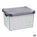 Cutie de depozitare cu capac Home Hârtie milimetrică cu grilă 22 L Gri Plastic 29 x 23,5 x 39 cm (12 Unități)