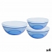 Set de Cuencos Duralex   Azul Con Tapa 3 Piezas (4 Unidades)  